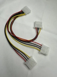 4- 4 Pin Molex Male 3 Port Molex IDE Female Power Supply Splitter Adapter Cable - Picture 1 of 5