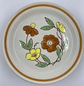 4 COUNTERPOINT Stoneware FLORAL JAPAN 7.5 " Salad Plates Vtg - Picture 1 of 10