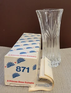 A Princess House Exclusive Collectible Highlights in FULL Lead Crystal Vase #871 - Imagen 1 de 8