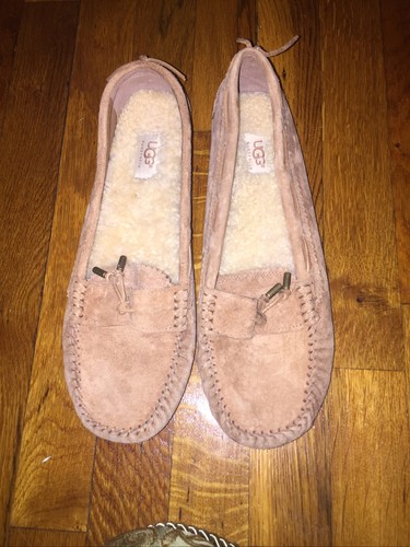 UGG US 11 U.K. 9.5 Roni ciabatta mocassino piatto marrone scamosciato fodera sherpa