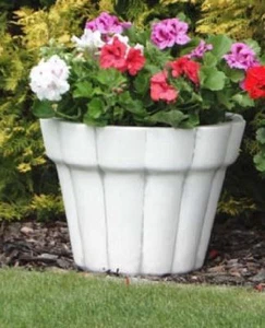 Blumenkübel (S204061) Pflanzkorb Pflanzschale Blumentopf Deko Steinguss 38 cm - Bild 1 von 1