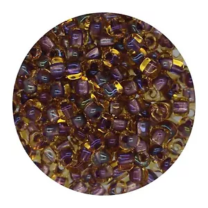 Cuentas triangulares de vidrio japonesas 8/0 forradas ámbar lavanda ab - Imagen 1 de 2