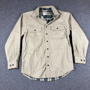 L.L. Bean Lined button Down Shirt Mens Small S Beige Long Sleeve - Picture 1 of 8