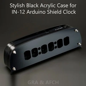 Black Acrylic Case for IN-12 Arduino Shield Nixie Tubes Clock [GRA & AFCH] - Picture 1 of 3