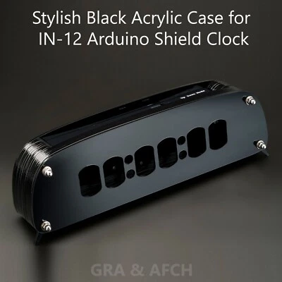Black Acrylic Case for IN-12 Arduino Shield Nixie Tubes Clock [GRA & AFCH] - Image 1 of 3