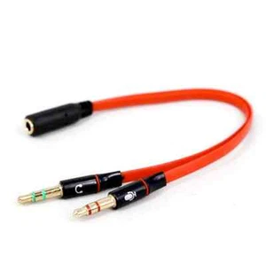 3,5 mm 1 hembra a 2 macho auriculares cable de audio micrófono divisor adaptador - Imagen 1 de 2