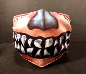 Spooky Fabric Half Mask Filter Pocket Adjustable Elastic Straps Halloween Biker - Picture 1 of 3