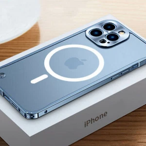 Aluminium Metal Frame Shockproof Clear Case Cover Fits for iPhone 13 Pro Max - Photo 1 sur 4