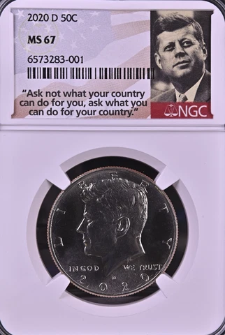 2020-D Kennedy Half Dollar, NGC MS67 Cover
