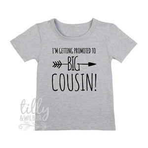 I'm Getting Promoted To Big Cousin T-Shirt For Boys Pregnancy Announcement - Picture 1 of 6