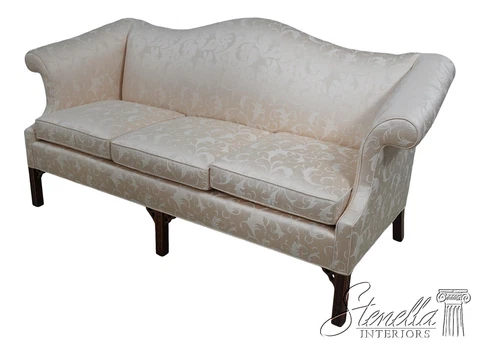 60850EC: PENNSYLVANIA HOUSE Off White Damask Chippendale Sofa Cover