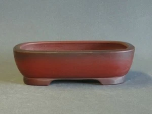 Japanese Bonsai Pot Tokoname BIGEI 7.8"(19.7cm) Brown Unglazed Rectangle G595 - Picture 1 of 4