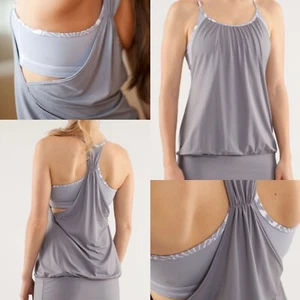 Lululemon No Limits Wee Stripe White Fossil Tank Size 6 - Picture 1 of 8