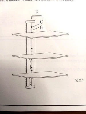 WALI Floating Wall Mounted Shelf System with 3 Tempered Glass Shelves - Image 1 of 4