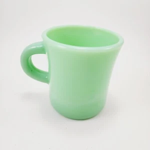 Fire King Jadeite C Handle Coffee Mug Cup Oven Ware Glass USA Green Deco VTG USA - Picture 1 of 9