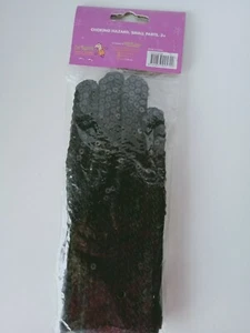BLACK SEQUINS GLOVES - Picture 1 of 4