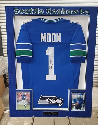 沃伦·穆恩签名西雅图海鹰队球衣无框 — 第 1/3 张图片