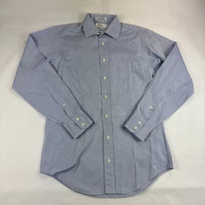 Burberrys of London Dress Shirt Mens Sz 15 (34) Blue Made In USA  Two Ply Oxford - Picture 1 of 10