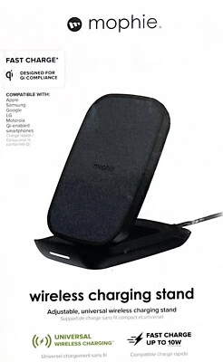 Soporte de carga inalámbrico Mophie de 10 vatios certificado Qi para iPhone/Android - negro Foto 1 de 2