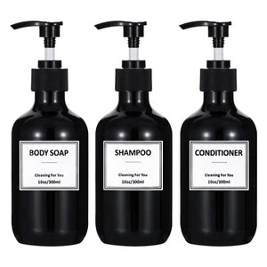10oz Hand Soap Dispenser 300ml Plastic Pump Bottles Dispenser With Waterproof La - Picture 1 of 5