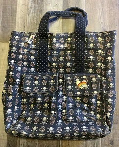 Vintage O’Neill Shoulder Bag Beach Tote Large Skull Rose Rainbow Distressed - Picture 1 of 11