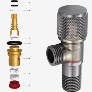 Brass Angle Outlet Valve Straight Corner Towel Rail Radiator Toilet Fitting - Picture 1 of 16