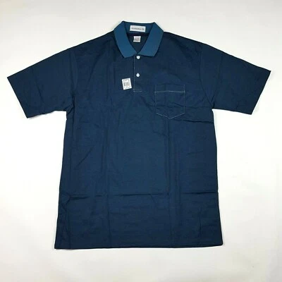 Camisa polo masculina listrada Y2K Preppy tamanho G skatista surf azul golfe gola redonda - Imagem 1 de 4