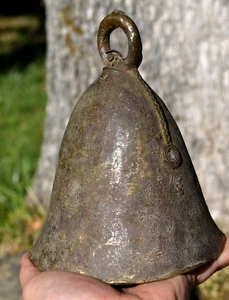 Antike afrikanische Chamba Stamm Messing Metall Rinder Kuh Glocke Benue River, Nigeria - Bild 1 von 9