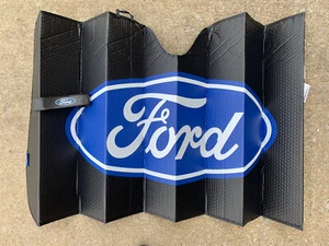 NEW BLACK/SILVER OEM FORD BLACK ELITE SERIES FOLDING SUN VISOR SHADE 27.5 x 58” - Bild 1 von 4