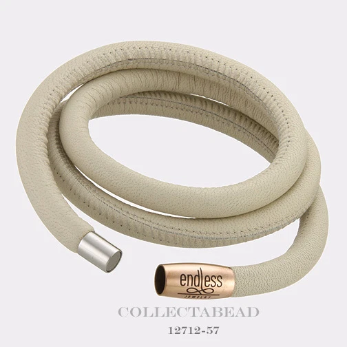Authentic Endless Rose Gold Plated Nude Triple Leather Bracelet 7.5" 12712-57 - Image 1 of 1