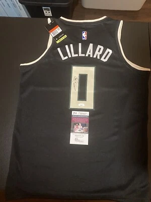 Damian Lillard Signed Autographed Milwaukee Bucks #0 Jersey Autograph Jsa Hot - Image 1 of 4