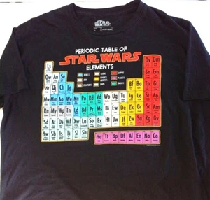 T-shirt uomo/donna Star Wars tavola periodica degli elementi nera VFifthSun taglia L - Foto 1 di 3