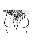 Brand New Masquerade Choker Rhinestone Stick-On Jewels Leg Avenue Body016