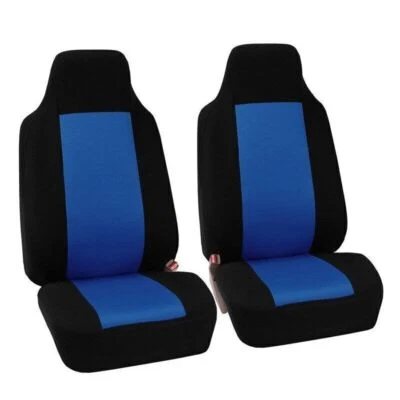 Cubiertas protectoras de asiento de auto con canastilla delantera de respaldo alto de 2 asientos negro gris para camioneta SUV Foto 1 de 4
