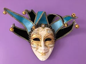 Maschera Veneziana Nuova Con Etichetta Nuova San Marco Venezia Italia Stile Giullare - Foto 1 di 5