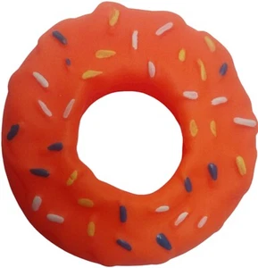 Orange 5.3 Inch Donut Squeaky Dog Toy - Picture 1 of 1