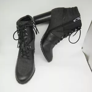 Antonio Melani Womens Lace-Up High Heel Ankle Combat Boots 6M - Foto 1 di 14