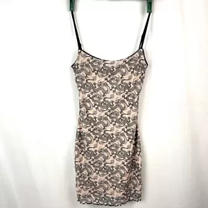 Princess Polly Cream W/ Black Dragons Mini Body Con Dress Sz 6 - Picture 1 of 7