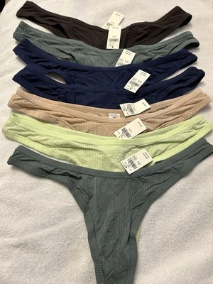 AERIE Superchill Modal Rib Thong Underwear Multiple Sizes&Colors-Sold Sep Or Tog - Image 1 of 4