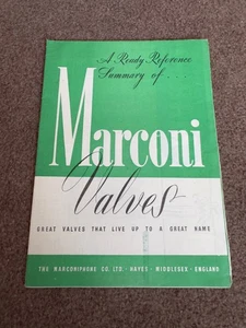 Original Marconi Valves Catalogue 1949 - Fold-Out Ready Reference - Very Good - Picture 1 of 6