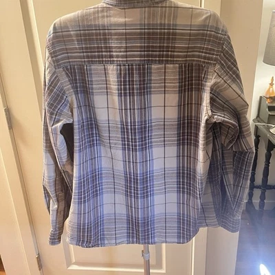 Franela de algodón a cuadros XL azul y gris L/S Great Northwest Clothing Company para hombre Foto 1 de 4