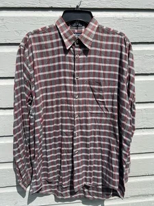 VTG Burberrys Shirt Mens Medium Colorful Plaid Long Sleeve Made in USA-Excellent - Picture 1 of 7