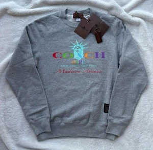 Bape x Coach Grey Logo Crewneck Sweater - Medium - New - Authentic - Picture 1 of 5
