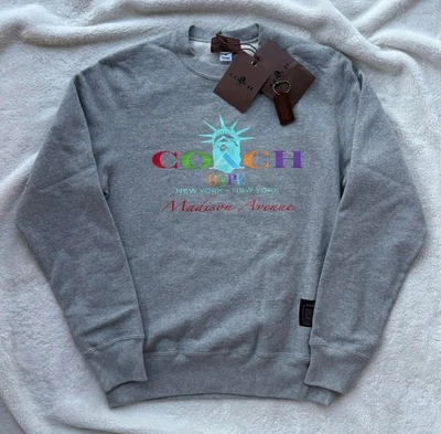 Bape x Coach Grey Logo Crewneck Sweater - Medium - New - Authentic - Image 1 of 4