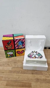 ROMERO BRITTO Royalty Dog II 2017 HANDSIGNIERTE Pop Art Skulptur mit schwarzem Sockel Neu im Karton - Bild 1 von 9