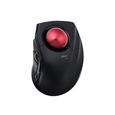 ELECOM Trackball Mouse/Index Finger/8 Buttons/Wired/Wireless/Bluetooth/Black - Image 1 of 4