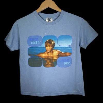 Camiseta Aaron Carter Verano 2002 Tour Tennessee River Niña/Juventud MEDIANA Y2K DE COLECCIÓN Foto 1 de 4