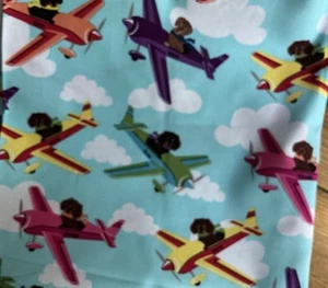 M’liss Traveling With My Pets Dachshund Dogs Flying Planes Fabric - Picture 1 of 3