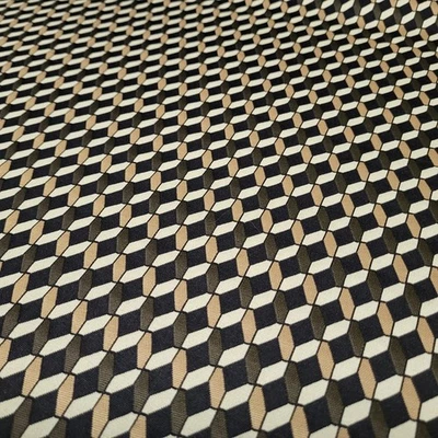 Jacquard Knit Fabric By Yard Geometric 4-Way Stretch Poly Spandex 59in Black - Image 1 of 4