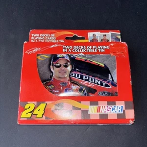 Vintage Jeff Gordon Two Deck Sealed Bicycle Playing Cards Nascar Collectible Tin - Picture 1 of 13